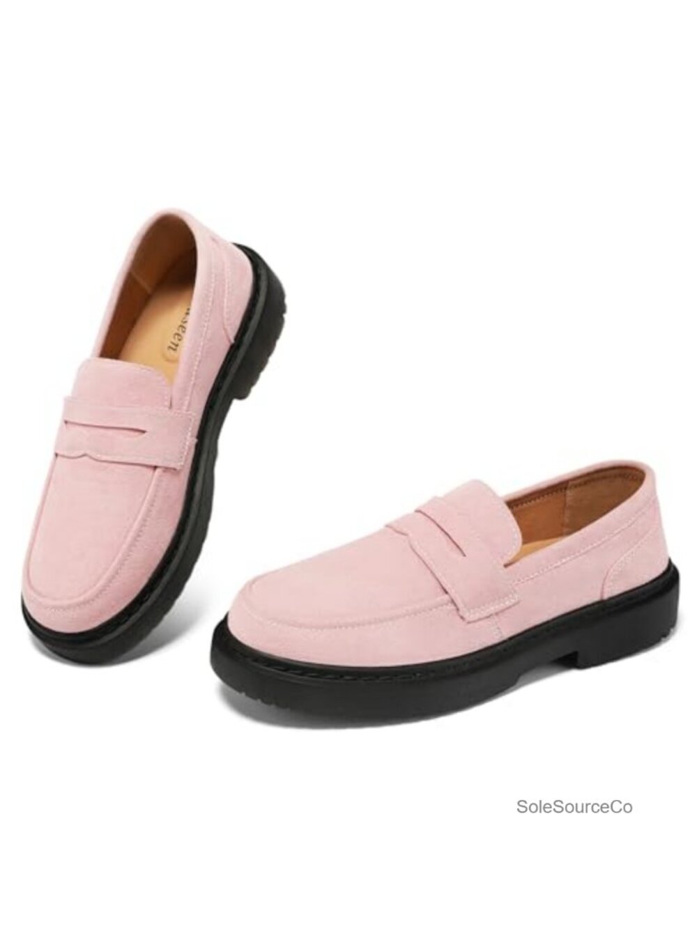 Women's Suede Penny Loafers Slip On Lightweight Comfortable Walking Flat Shoes